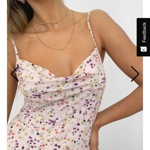 Nasty Gal Floral Cowl Neck Bodycon Dress